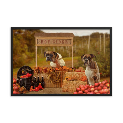 Hot Cider Stand With Boxer Dogs