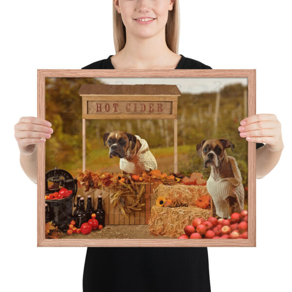 Hot Cider Stand With Boxer Dogs