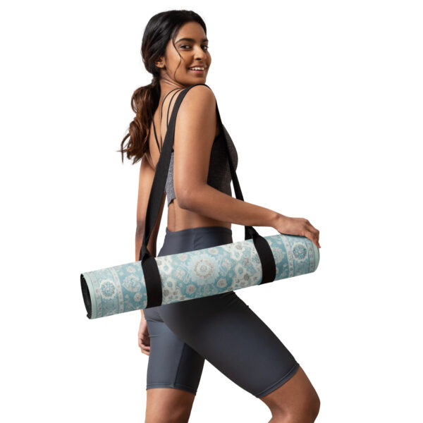 Persian Rug Print Yoga Mat - Aqua Beach Style